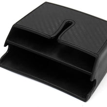 uxcell Black Plastic Self Adhesive Dual Phone Pocket Car Storage Box Pouch Holder