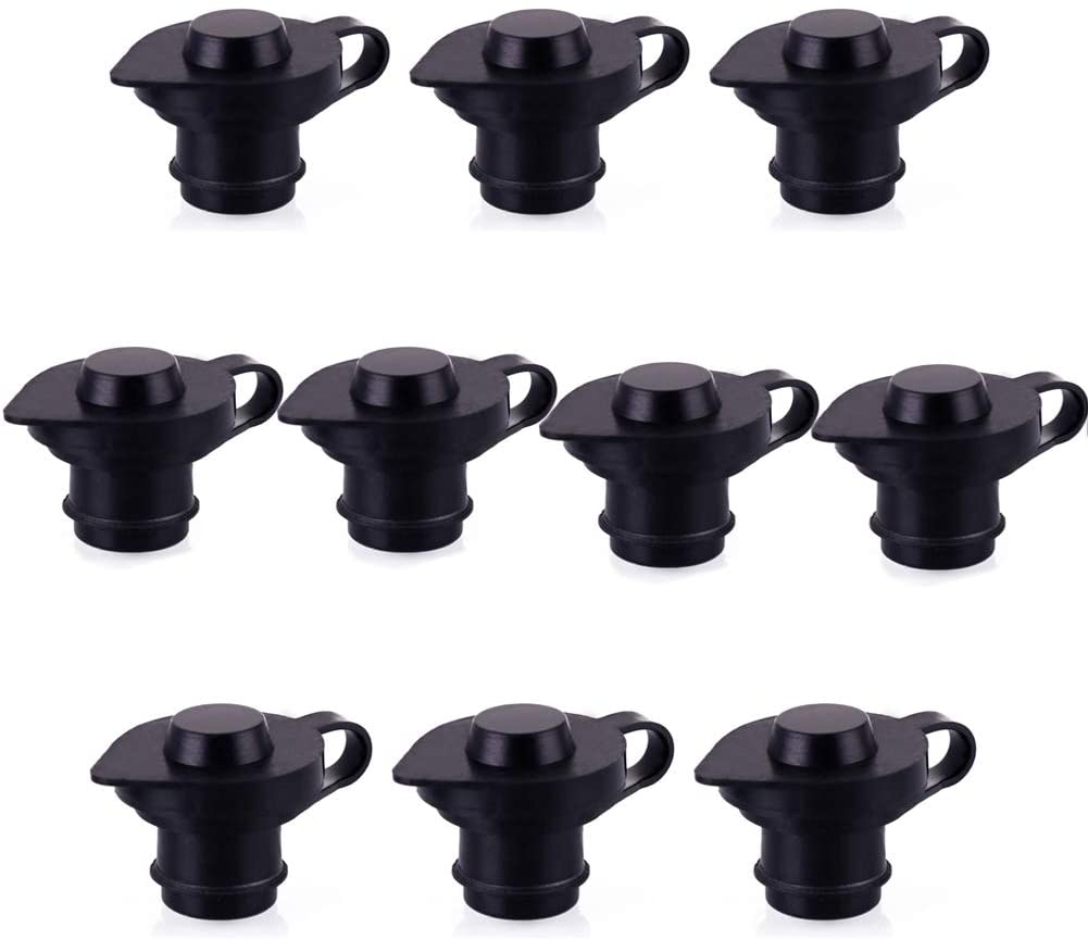 ORANDESIGNE Gas Can Vent Cap Push in Vent Replacement Cap Gas Container Breather Part Allow for Faster Flowing Fuel Fit Any Fuel Gas Water Diesel Can (Black(10))