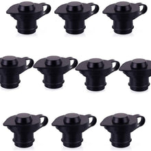 ORANDESIGNE Gas Can Vent Cap Push in Vent Replacement Cap Gas Container Breather Part Allow for Faster Flowing Fuel Fit Any Fuel Gas Water Diesel Can (Black(10))
