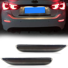 GTINTHEBOX 3D Optic LED Rear Bumper Reflector Brake Tail Lights w/Sequential Turn Signal Lamps, Strobe Brake Lighting Kit For Infiniti Q50 QX56 QX60 QX80 Nissan Pathfinder Rogue, etc