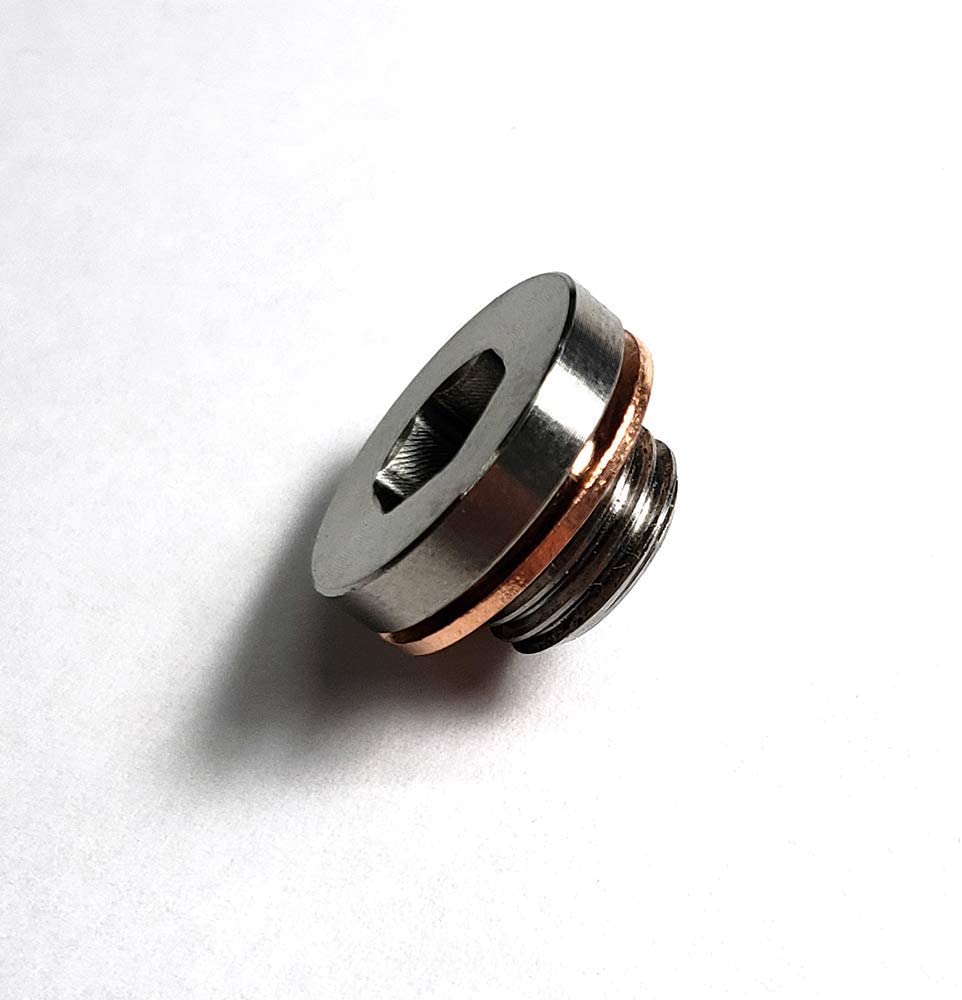 Stainless Motorcycle O2 Sensor Plug M12x1.25mm with Copper Washer - Ticon Industries