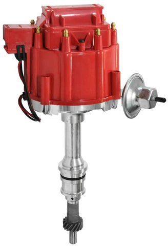 HEI High Performance Ignition Distributor for Jeep Straight 6 232 3.8L 242 4.0L 258 4.2L 65K Coil DIstributor 6 Cylinders with Red Cap