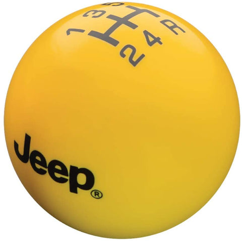 Speed Dawg M509JP-FBK-5RDR Jeep Logo 5 Speed Reverse Lower Right Shift Knob with Inlaid Shift Pattern, Yellow with Black