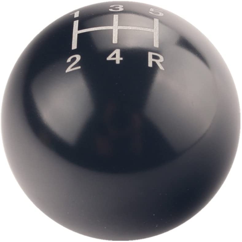 DEWHEL JDM Round Ball Billet Weighted Five-Speed 5 Speed MT Manual Gear Stick Shifter Shift Knob M10 x 1.5 Screw On for Honda Acura (Black)