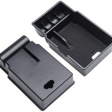 QianBao Compatible with Center Console Organizer Insert ABS Black Materials Tray Armrest Storage Box for Jeep Renegade 2015 2016 2017 2018 2019