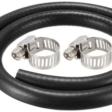 uxcell Fuel Line Hose 10mm I.D. 0.9M/3Ft Rubber Diesel Petrol Hose Engine Pipe Tubing with 2 Clamps