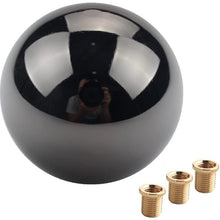 DEWHEL JDM Gun-Black Nickel Round Shift Knob for Both Manual or Automatic Fit Acura Honda Mazda Nissan Toyota 5-Speed 6-Speed