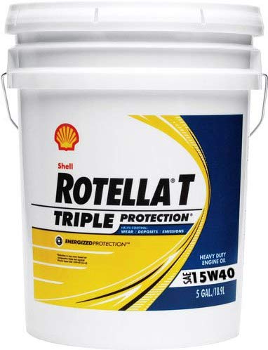 Shell Rotella 550019916 T Triple Protection 15W-40 Heavy Duty Engine Oil -1 - 5 Gallon Pail