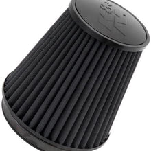 K&N Universal Clamp-On Air Filter: High Performance, Premium, Washable, Replacement Filter: Flange Diameter: 6 In, Filter Height: 7.5 In, Flange Length: 1 In, Shape: Round Tapered, RU-3101HBK