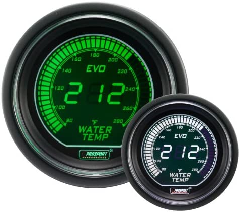 Water Temperature Gauge- Electrical Green/white EVO Series 52mm (2 1/16