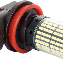 cciyu White 6000k H11 H8 H16 LED Bulbs 144SMD LED Bulbs with Projector Replacement for Fog Light,2Pack