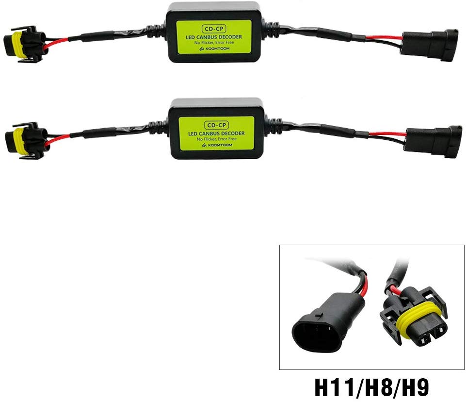 KOOMTOOM Led Resistor H11 Canbus Decoder H8 H11 Anti flicker Harness Headlight Bulb Warning Error Canceller Decoder For Jeep Compass