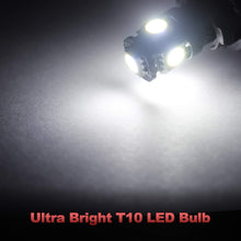 Yorkim T10 194 LED Bulbs 6500K Non Polarity 6th Generation for Car Interior Lights, LED Plate Light, Turn Signal Lights and Corner Lights – W5W 168 2825 T10 194 Wedge LED Bulb, Pack of 10 - White
