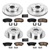 Power Stop K4442 Front and Rear Z23 Carbon Fiber Brake Pads with Drilled & Slotted Brake Rotors Kit