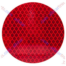 3" Inch Round DOT-SAE Amber/Red High Visibility Reflective Stick-On Prism Reflector | Strong Adhesive/Weatherproof | Trailer Camper RV Flatbed Fender Property Boat Marine (Red, Qty 4)