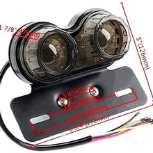 PerfecTech 40W 40-LED Motorcycle Tail Light Integrated Driving&Brake Light Turn Signal Lamp With License Plate Bracket for Harley Honda Yamaha Suzuki Kawasaki (Black)
