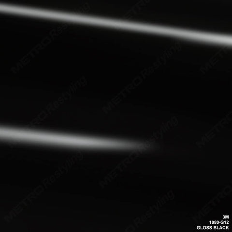 3M 1080 G12 GLOSS BLACK 5ft x 2ft (10 Sq/ft) Car Wrap Vinyl Film