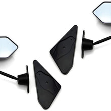 iJDMTOY Pair Universal F1 Style Side Mirrors w/Blue Glass Compatible With Acura Honda Mazda Subaru Toyota Nissan Scion, etc (Brackets Included w/Twill Weave Carbon Fiber Look Finish)