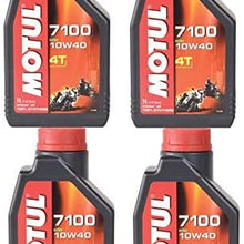 Motul Four Pack 7100 100% Synthetic 4-Stroke Motor Oil 10W-40 1 Liter Bottles