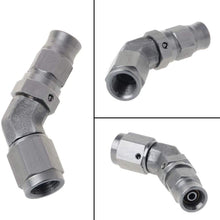 MSJFUBANGBM Tight an -3 AN3 JIC 45 Degree Stainless Steel PTFE Custom Brake Hose Fitting (Color : Silver)