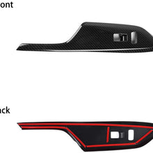 Thenice 10th Gen Civic Window Control Panel Armrest Cover ABS Carbon Fiber Style Door Lock Switch Trim for Honda Civic 2020 2019 2018 2017 2016