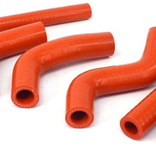 Motorcycle Orange Reinforced Silicone Radiator Coolant Hoses Kit For KTM 400 450 525 EXC 02-06