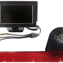 HD Waterproof Night Vision Color Rear View Brake Light Third Roof Top Mount Lamp Reverse Backup Camera for Transit 3 Brake Light 2012-2016 (Reversing Camera+7" inch Monitor)