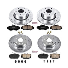 Power Stop K6153 Front and Rear Z23 Carbon Fiber Brake Pads with Drilled & Slotted Brake Rotors Kit