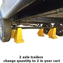 TrailerLegs one axle set, SEMA award winning, trailer stabilizer and storage jacks, boat trailer, travel trailer, fifth wheel trailer, horse trailer and toy hauler