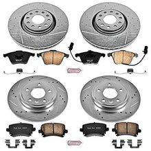 Power Stop K4065 Front and Rear Z23 Carbon Fiber Brake Pads with Drilled & Slotted Brake Rotors Kit