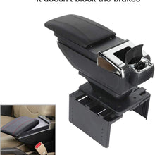 LUJUNTEC Armrest Center Console fits for Audi Cadillac Chevy Lid Armrest Pad Black
