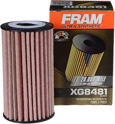 FRAM Ultra Synthetic Automotive Replacement Oil Filter, Designed for Synthetic Oil Changes Lasting up to 20k Miles, XG8481 (Pack of 1)