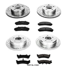 Power Stop K1861 Front and Rear Z23 Carbon Fiber Brake Pads with Drilled & Slotted Brake Rotors Kit