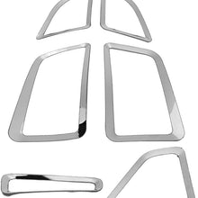 KIMISS 6pcs Stainless Steel Car Dashboard Side Air Conditioning Outlet Trim Cover for Ford Focus 15-18