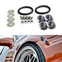 iJDMTOY Universal Fit Gun Metal Grey Finish JDM Quick Release Fastener Kit Compatible With Car Bumper Trunk Fender Hatch Lid