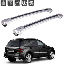 iina fit for Benz W166 M ML GLE 2014-2018 Cross Bars Roof Rack Rails Aluminium Crossbar Baggage Luggage Carrier w/Lock, Silver - Pair