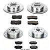 Power Stop K2820 Front and Rear Z23 Carbon Fiber Brake Pads with Drilled & Slotted Brake Rotors Kit