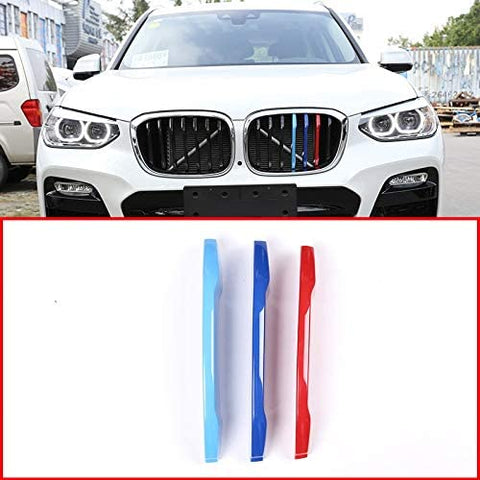 Tianrui Crown 3pcs for BMWX3 G01 2018 2019 Performance Stickers Car Front Grille Grill Cover Trim Clips Decal M Stying