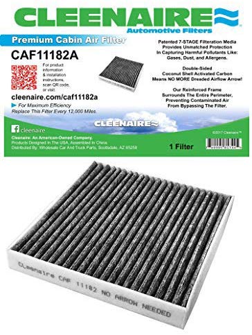 Cleenaire CAF11182A The Most Advanced Protection Against Dust, Smog, Gases, Odors and Allergens, Cabin Filter For 09-19 Honda Fit 16-18 Civic 11-18 CR-Z 10-14 Insight 16-19 HRV