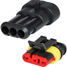 HIFROM 10 Kit 4 Pin Way Waterproof Electrical Connector 1.5mm Series Terminals Heat Shrink Quick Locking Wire Harness Sockets 20-16 AWG