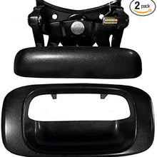 2-Piece Set Tailgate Liftgate Handle with Trim Bezel Replacement for GMC Chevrolet Pickup Truck 15997911 15228539