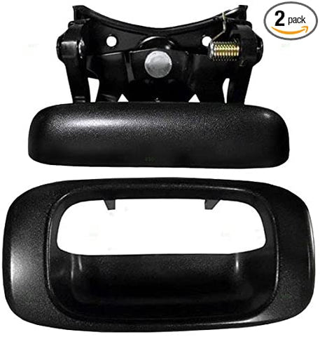 2-Piece Set Tailgate Liftgate Handle with Trim Bezel Replacement for GMC Chevrolet Pickup Truck 15997911 15228539