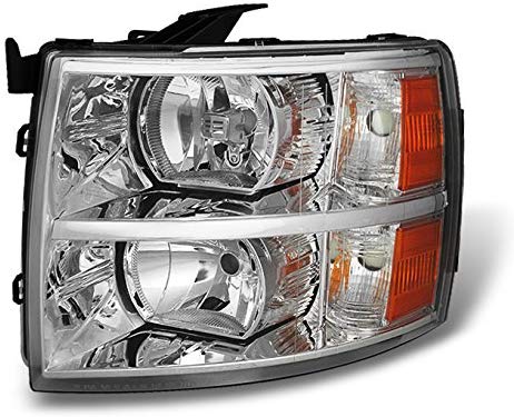 For 07-13 Chevy Silverado Pickup Truck Chrome Headlight Front Lamp Driver Left Side Driect Replacement