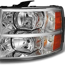 For 07-13 Chevy Silverado Pickup Truck Chrome Headlight Front Lamp Driver Left Side Driect Replacement