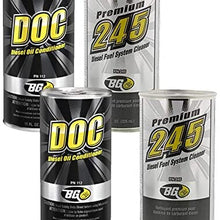 2 cans of BG 245 Premium Diesel Fuel System Cleaner and 2 cans of 112 BG DOC Diesel Oil Conditioner