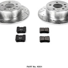 Power Stop K831 Rear Brake Kit with Drilled/Slotted Brake Rotors and Z23 Evolution Ceramic Brake Pads
