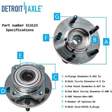 Detroit Axle - New 4pc Kit - Both (2) Front Driver & Passenger Side CV Axle Drive Shafts + Both (2) Wheel Hub & Bearings for FWD Grand Caravan Town & Country Voyager, Caravan - NOT for 14' Wheel Model