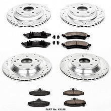 Power Stop K1518 Front and Rear Z23 Carbon Fiber Brake Pads with Drilled & Slotted Brake Rotors Kit