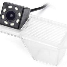 eHANGO Car Rear View Camera with 4 Pin to RCA Cable Bracket License Plate Lights Housing Mount for Hyundai i30 / Elantra Touring/Tuscani/Tiburon/Chevrolet Chevy Cruze (8 LED Angle)