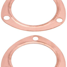 Qiilu 2pcs 3 inch Copper Seal Collector Gasket Exhaust Header Collector Gasket Reusable for SBC BBC 302 350 454 383